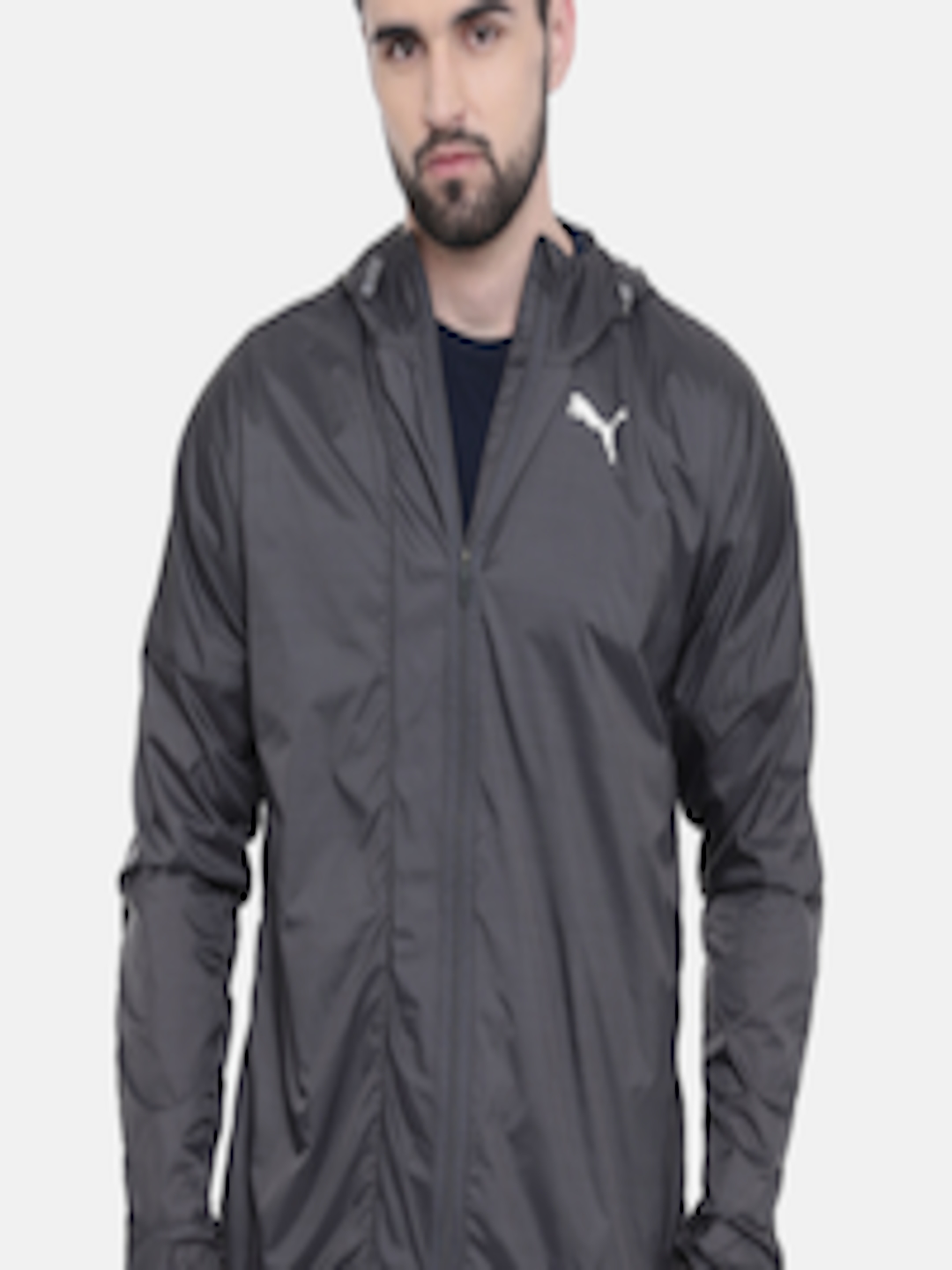 Buy Puma Men Charcoal Grey Solid WindCell LastLap Track Jacket Asphalt ...