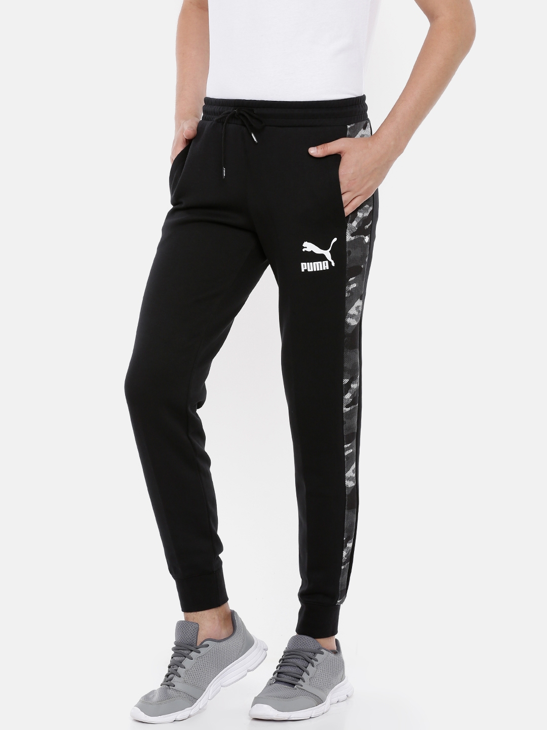 puma t7 joggers in black