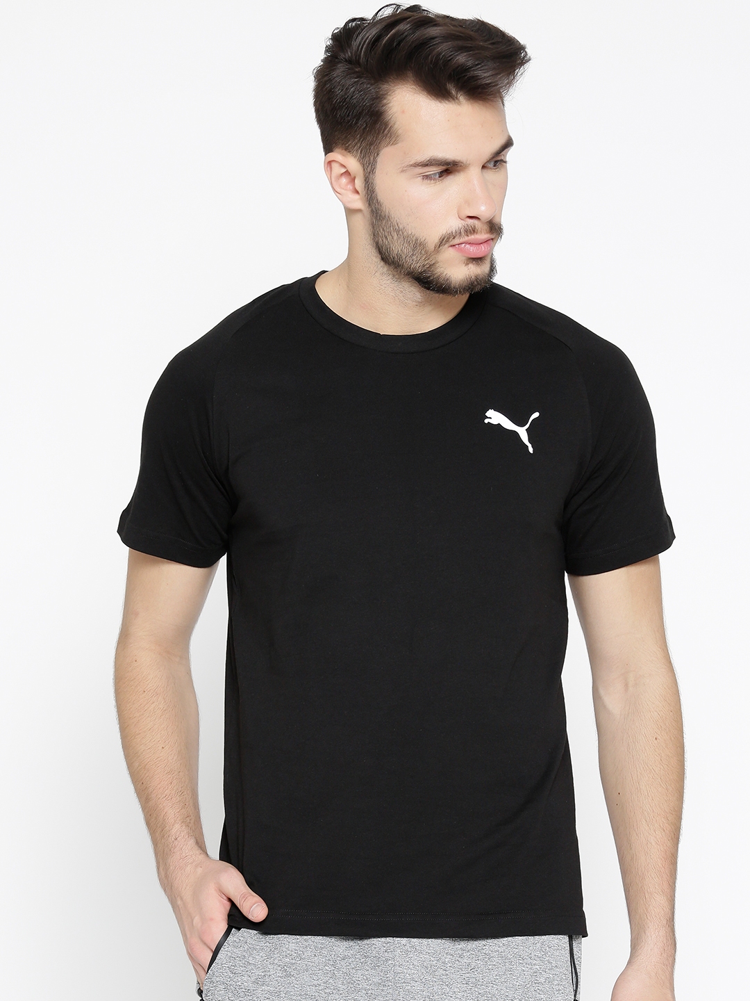 Buy Puma Men Black Solid Modern Sports T Shirt - Tshirts for Men ...