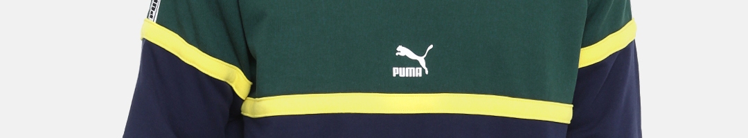 Buy Puma Men Green Colourblocked XTG Crew Sweatshirt - Sweatshirts for ...
