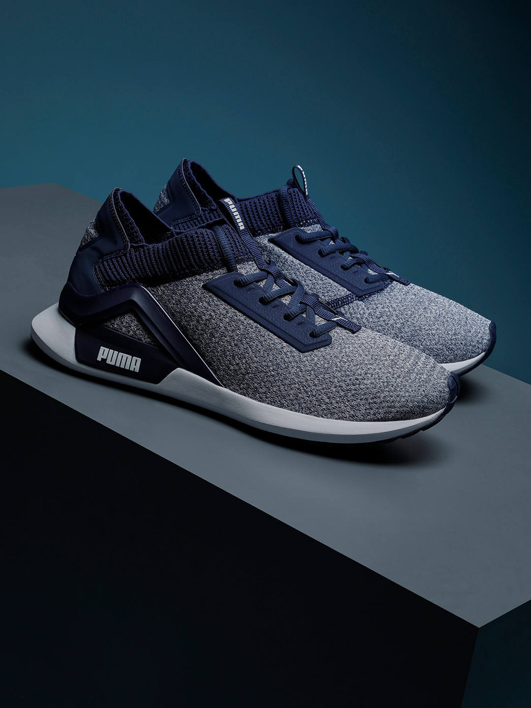 Buy Puma Men Navy Blue Mesh Rogue Mid Top Running Shoes Sports Shoes