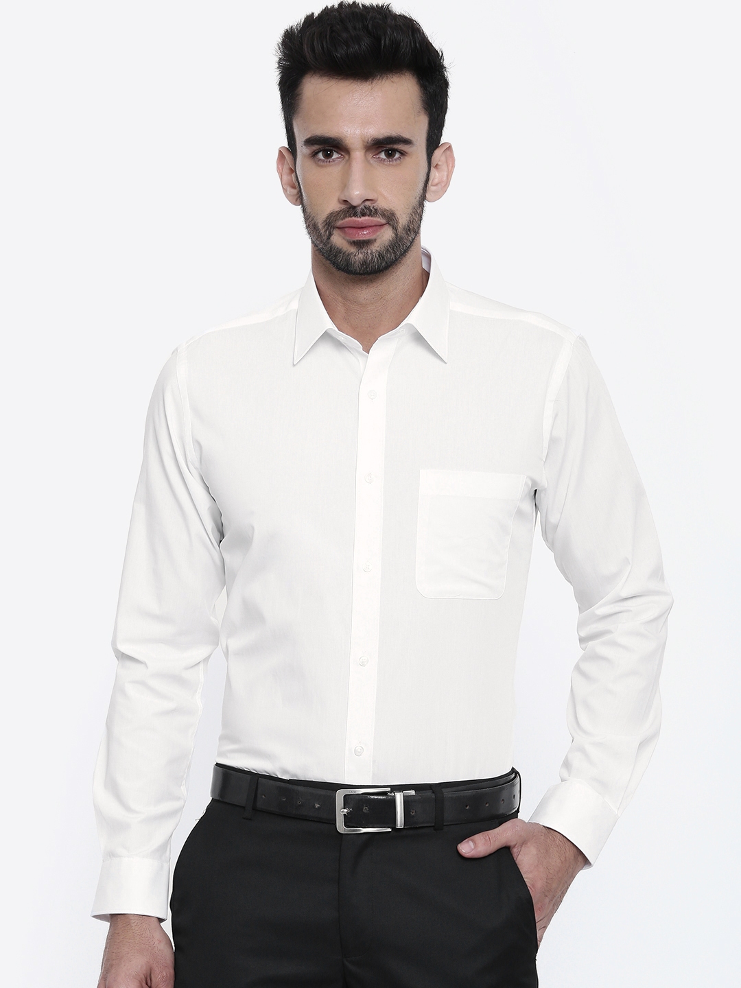 Buy Raymond Men White Slim Fit Solid Formal Shirt - Shirts for Men ...