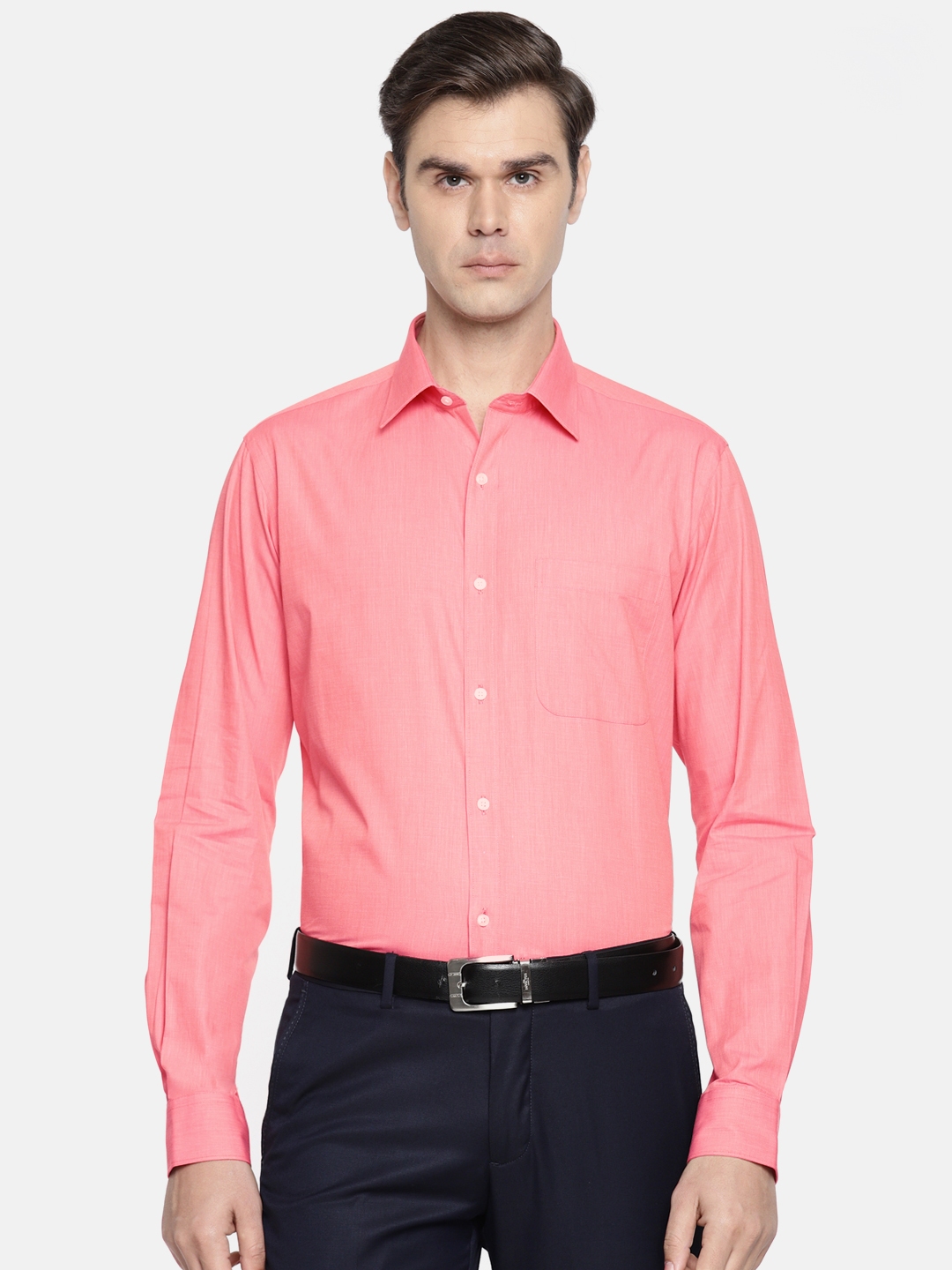 Buy Raymond Men Red Slim Fit Solid Formal Shirt - Shirts for Men ...