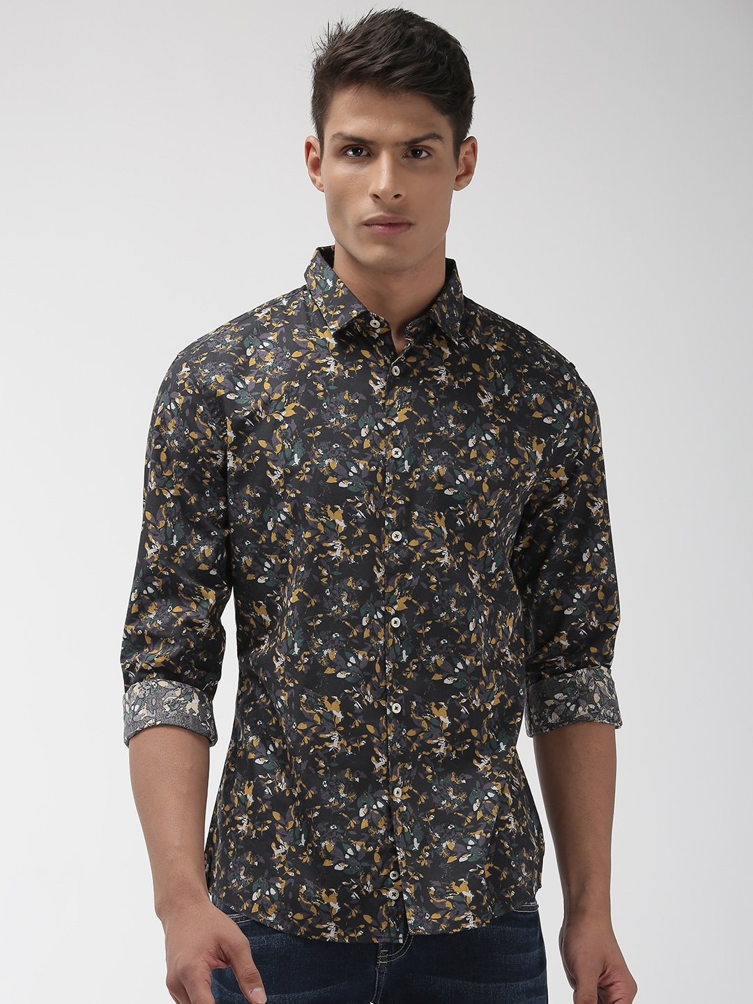Buy Celio Men Multicolored Slim Fit Printed Casual Shirt - Shirts for ...