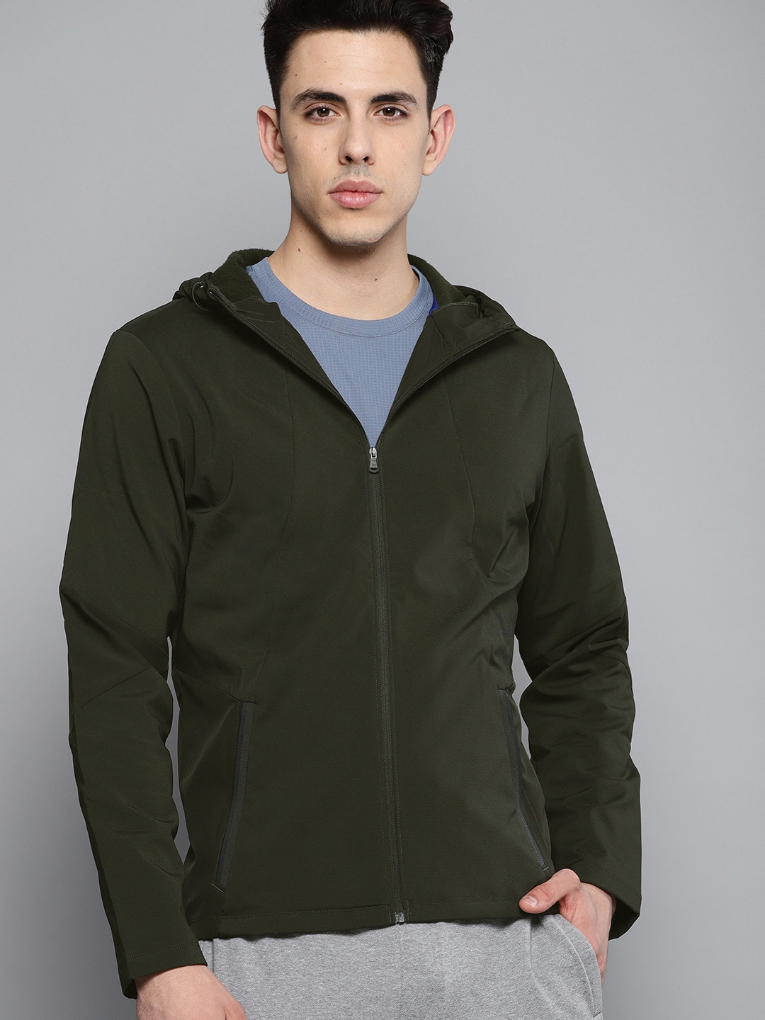 olive green under armour jacket