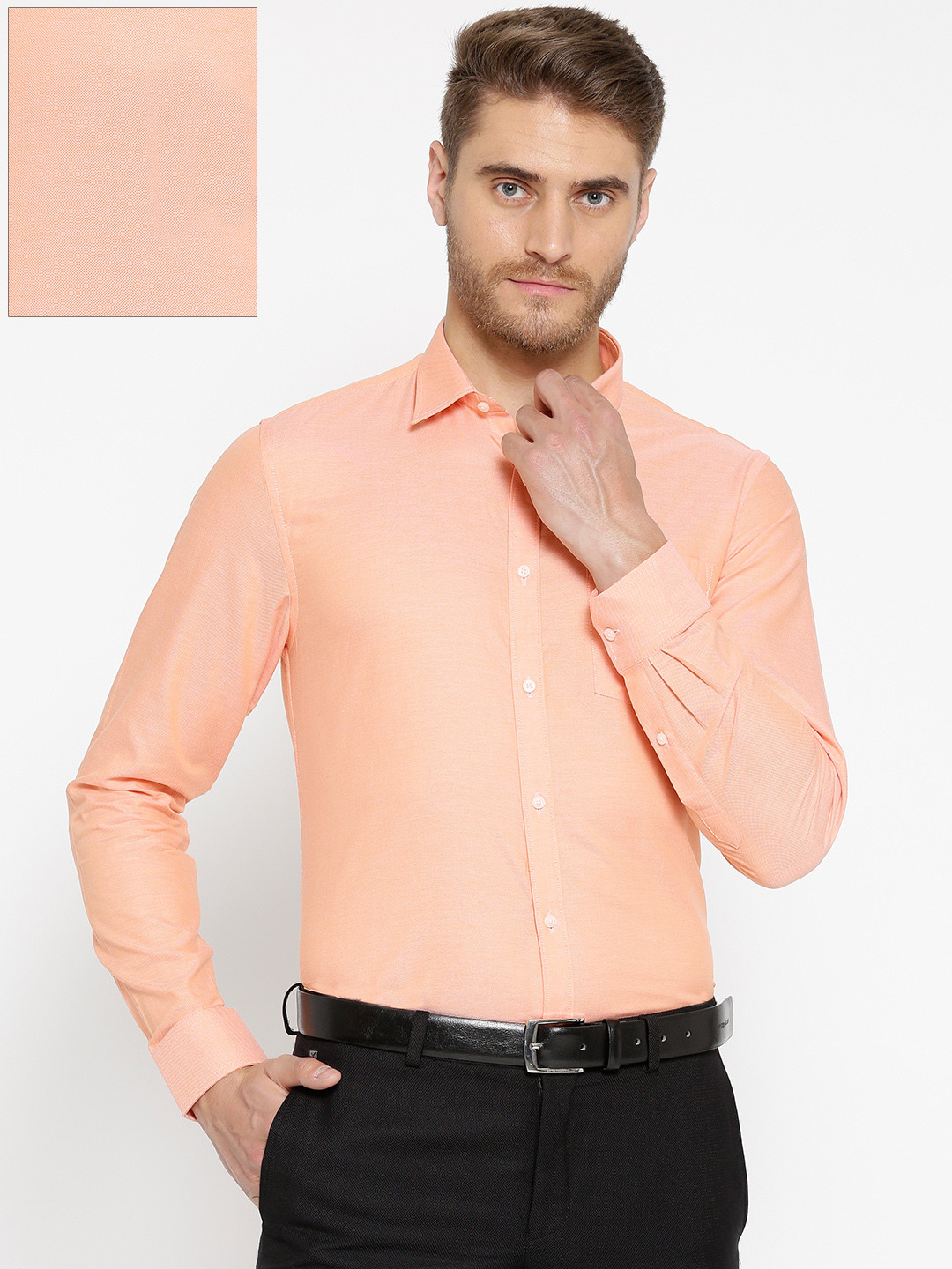 Buy Blackberrys Men Orange Slim Fit Solid Formal Shirt Shirts for Men
