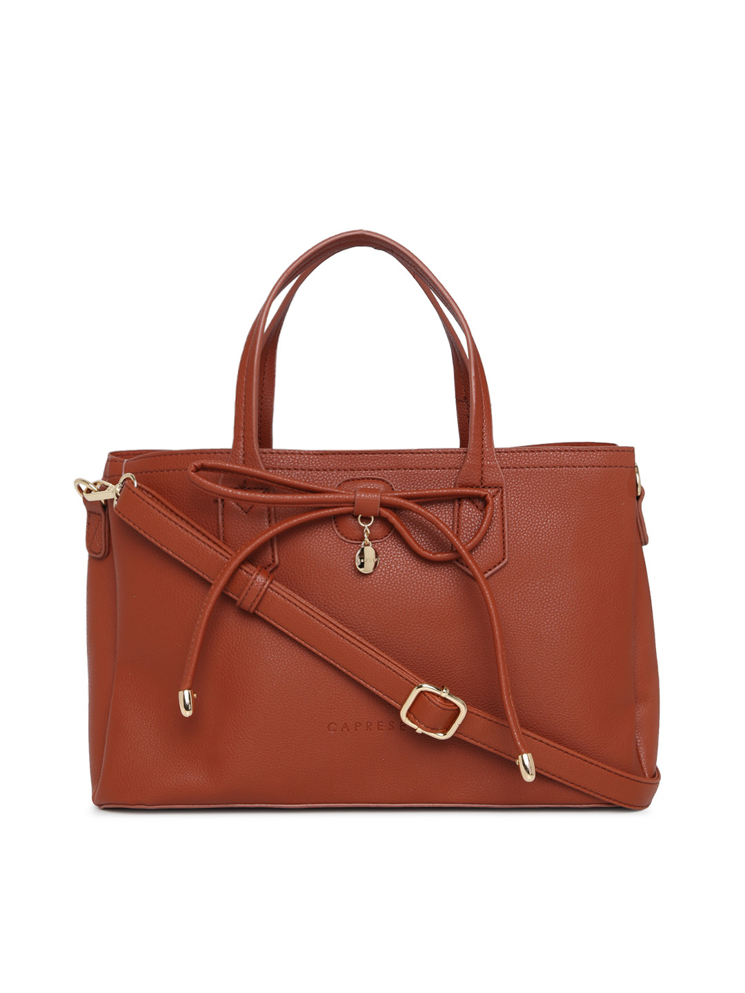 Buy Caprese Brown Solid Handheld Bag Handbags for Women 8789559 Myntra