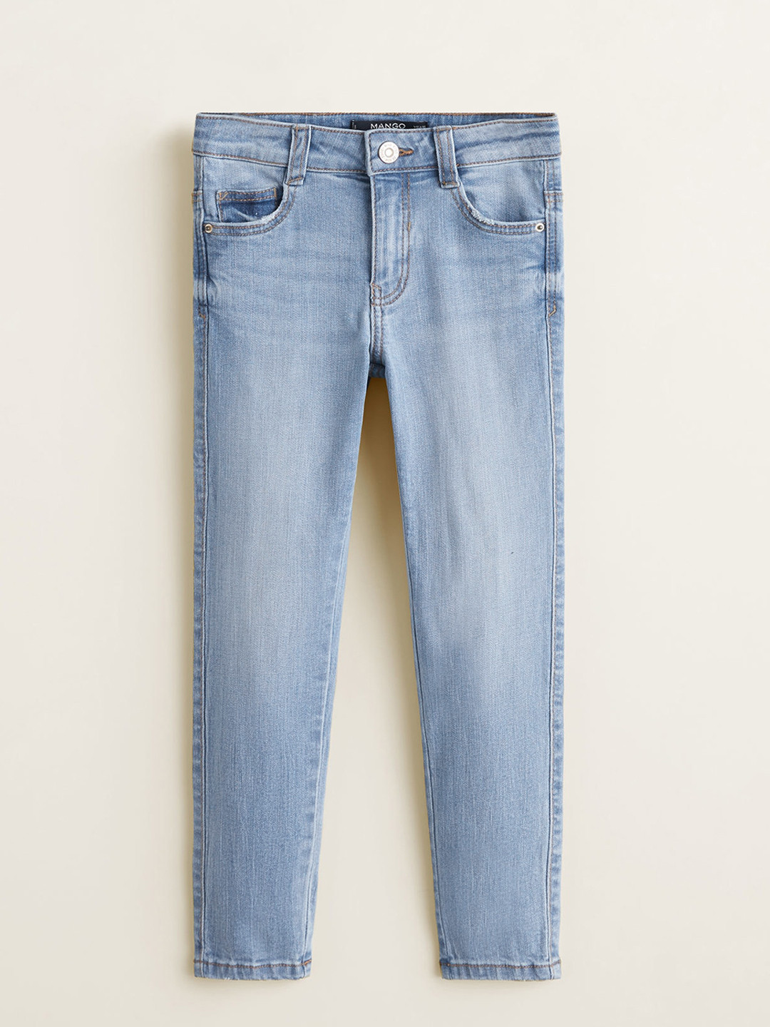 Buy Mango Kids Girls Blue Skinny Fit Mid Rise Clean Look Stretchable Jeans Jeans for Girls