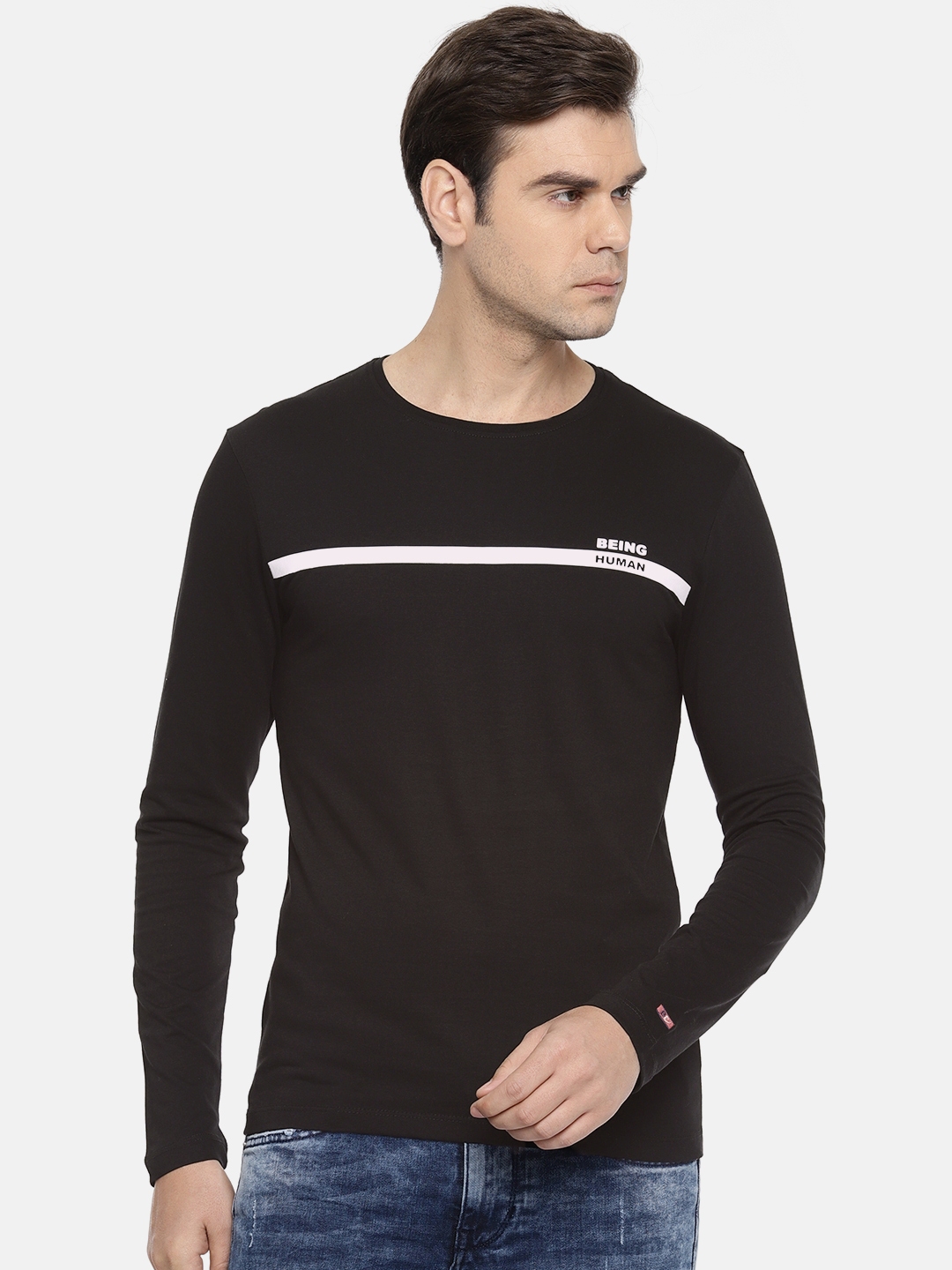 black white human t shirt