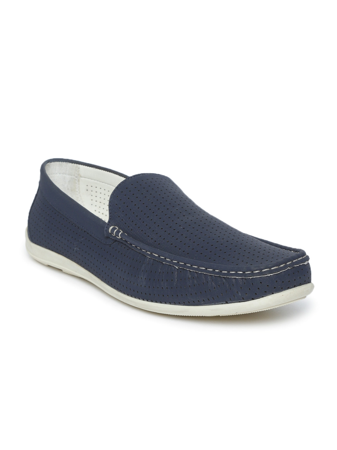 Buy People Men Navy Blue Perforated Loafers Casual Shoes for Men