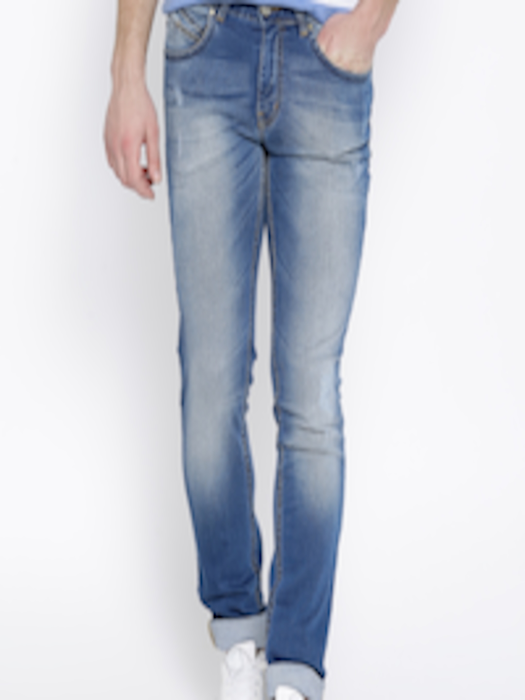 Buy Numero Uno Blue Washed Elton Fit Jeans - Jeans for Men 880196 | Myntra