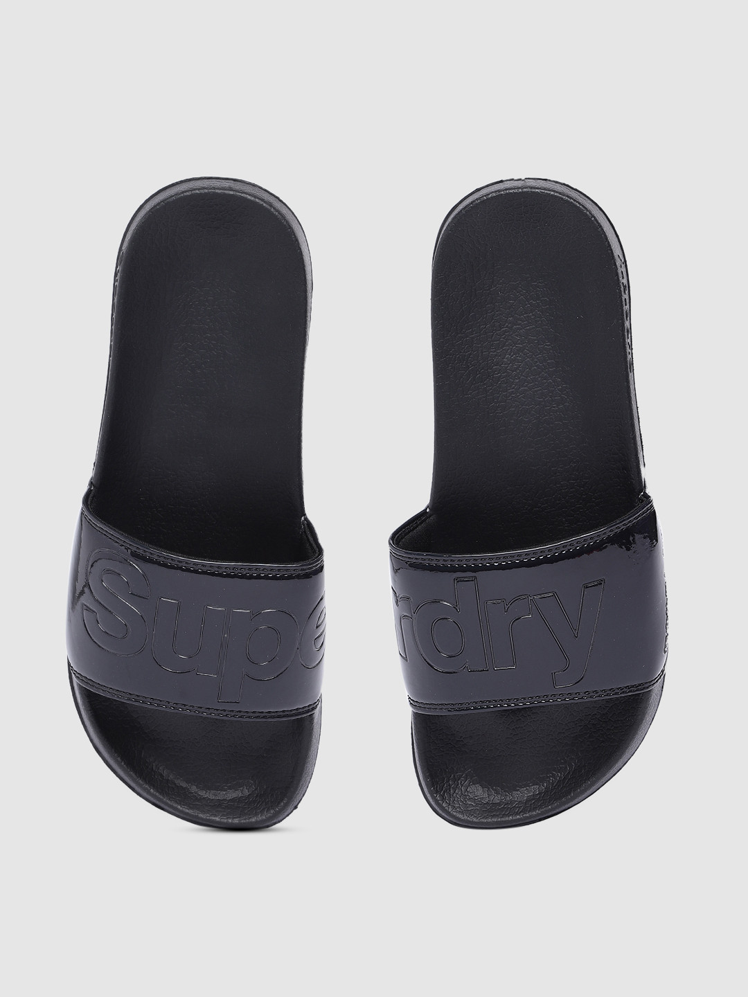 Buy Superdry Women Black Solid Pool Sliders - Flip Flops for Women 8802615 | Myntra