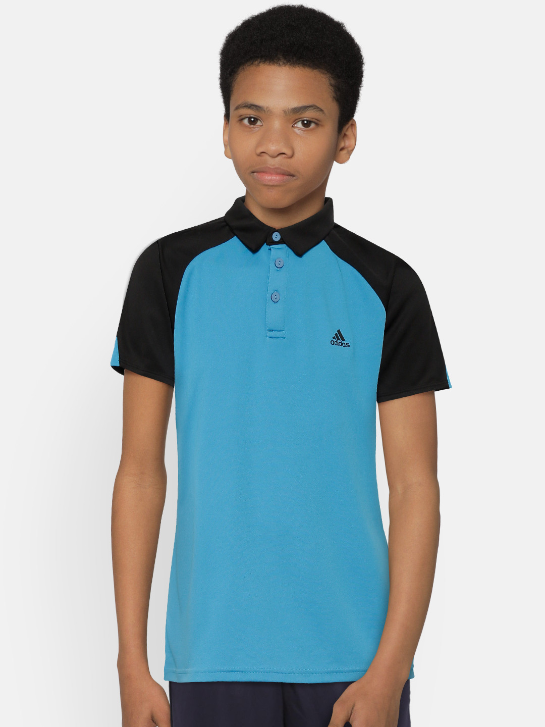 Buy ADIDAS Boys Blue Club Solid Polo Collar Tennis T Shirt Tshirts