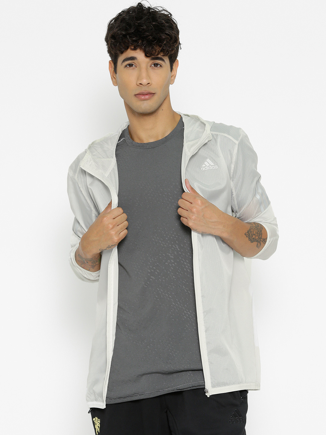 adidas mens response jacket raw white
