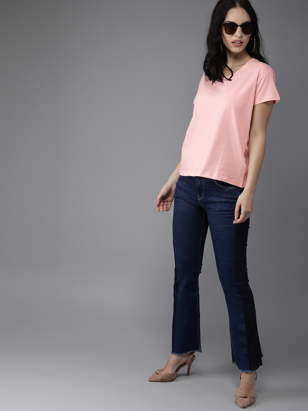 v neck tops myntra
