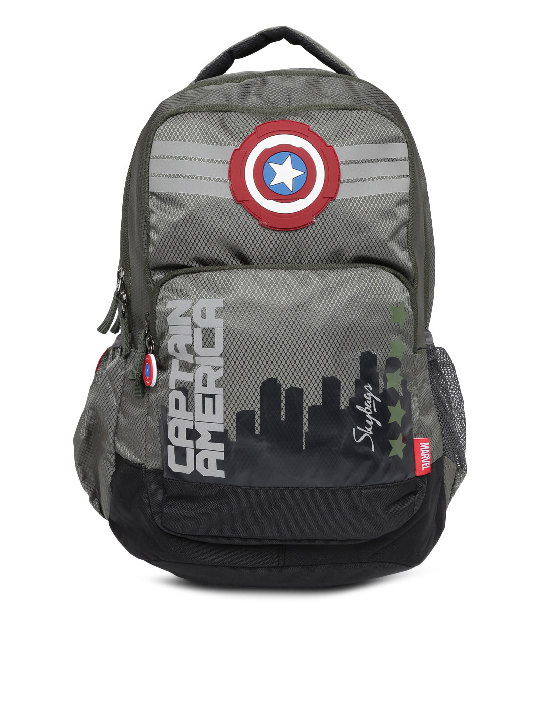 Buy Skybags Unisex Olive Green Marvel Captain America Print Backpack Backpacks for Unisex