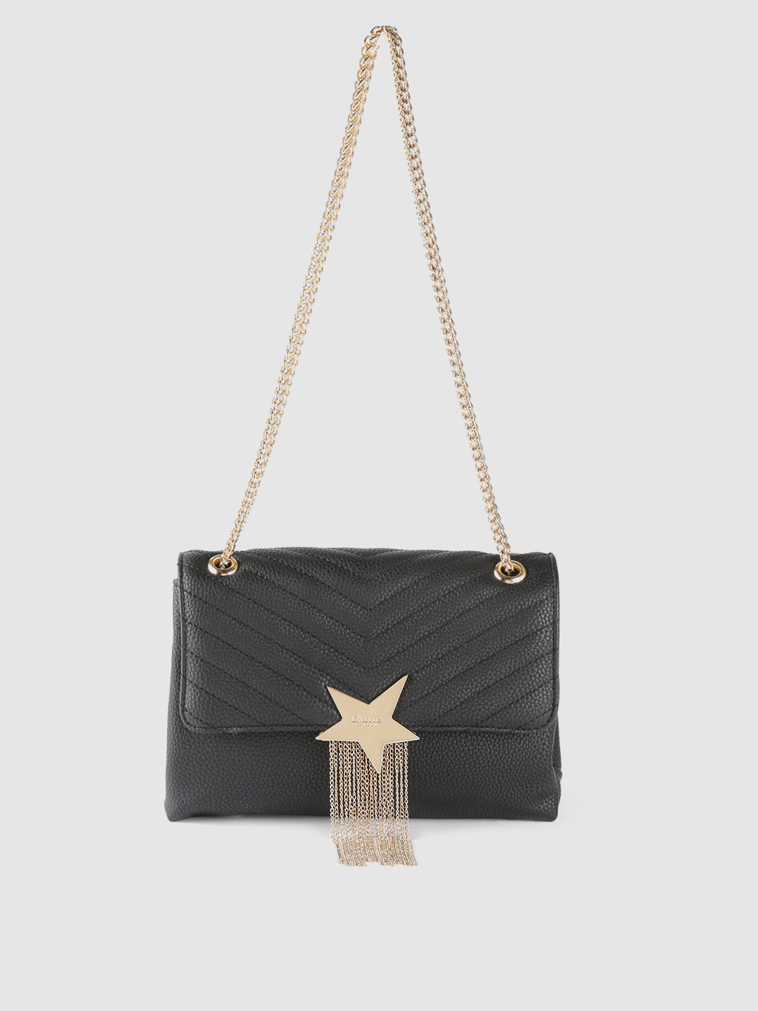 Buy Dune London Black Solid Shoulder Bag With Tasselled Detail