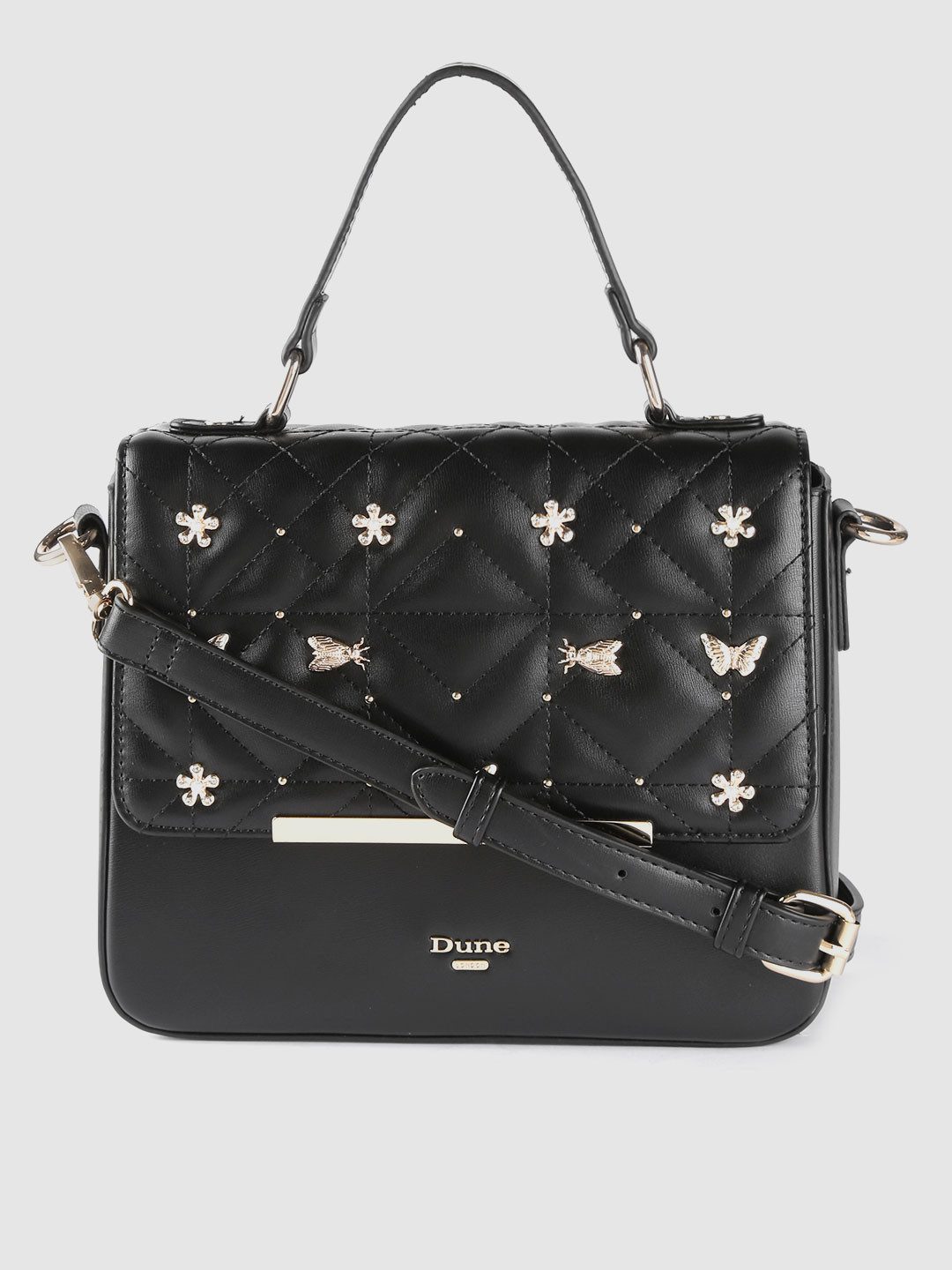 Buy Dune London Black Embellished Satchel Bag Handbags for Women