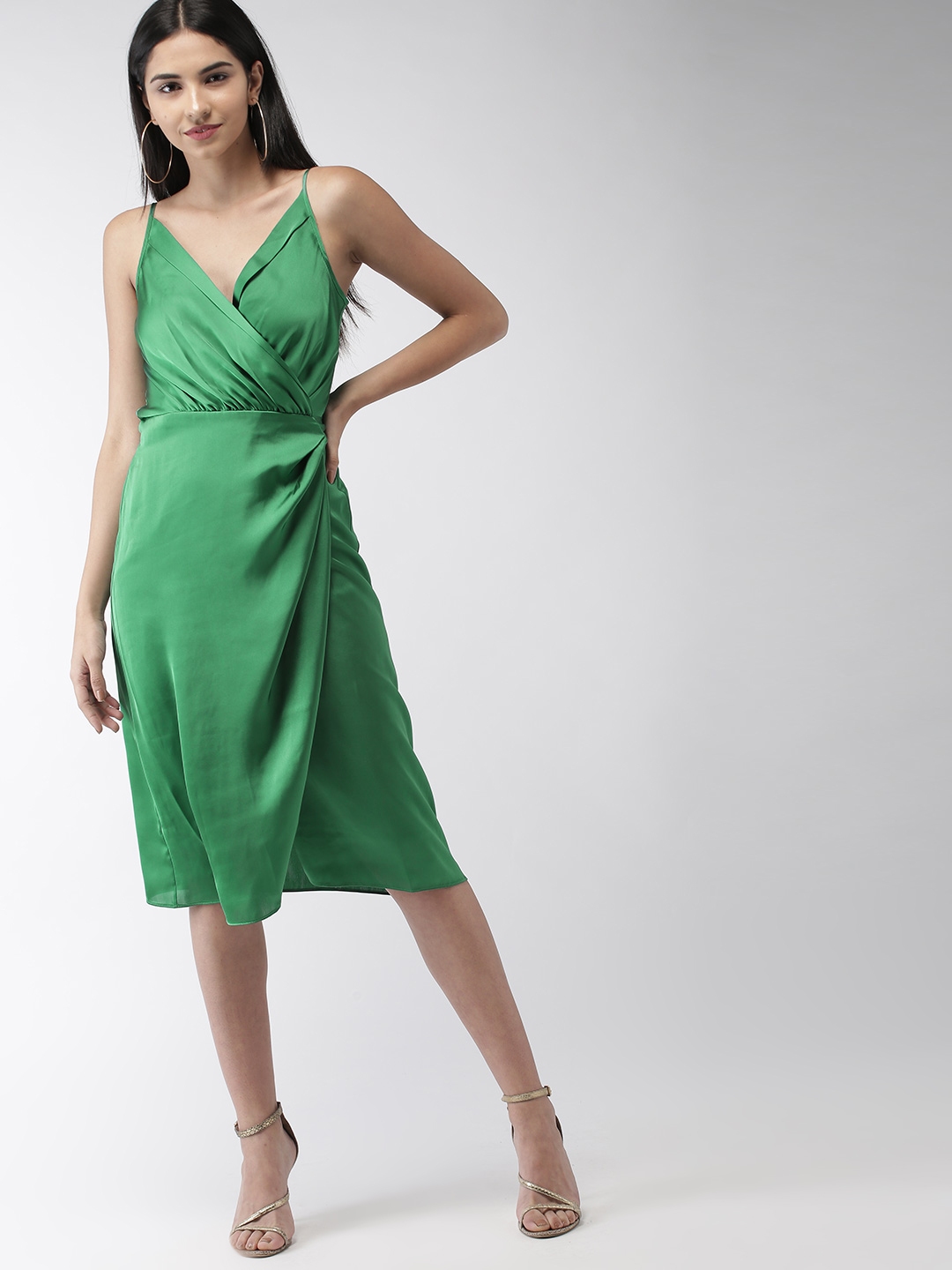Buy Tommy Hilfiger TommyxZendaya Women Green Solid Wrap Dress - Dresses ...