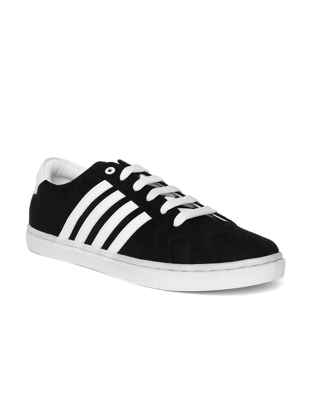 Buy Mocas Men Black & White Striped Sneakers - Casual Shoes for Men ...