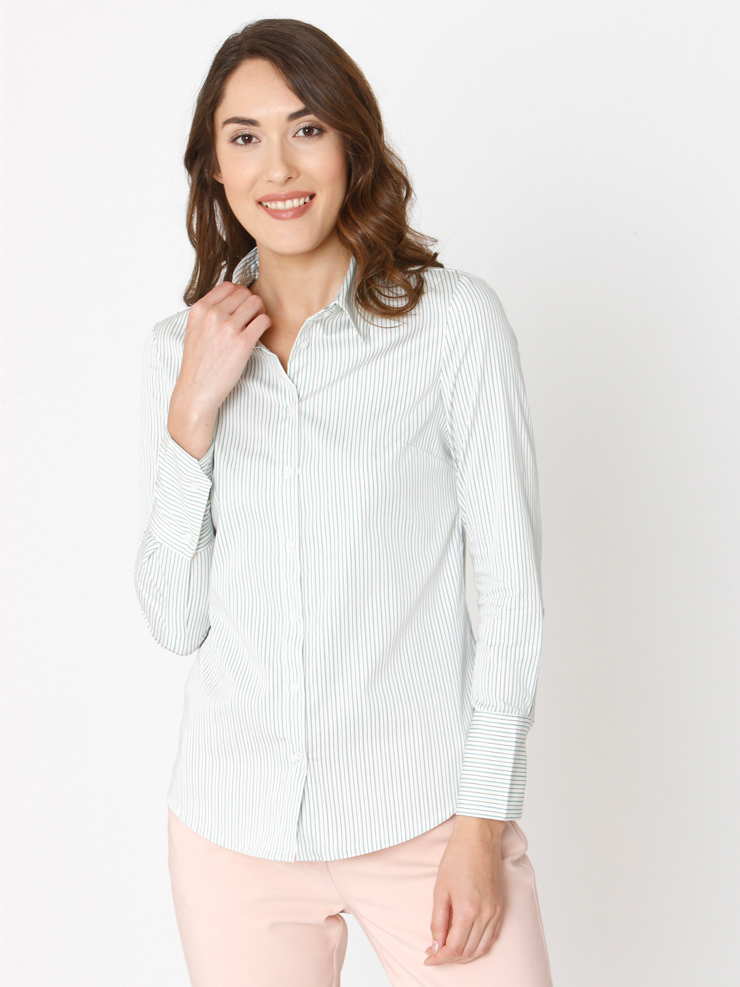 green and white striped shirt womens