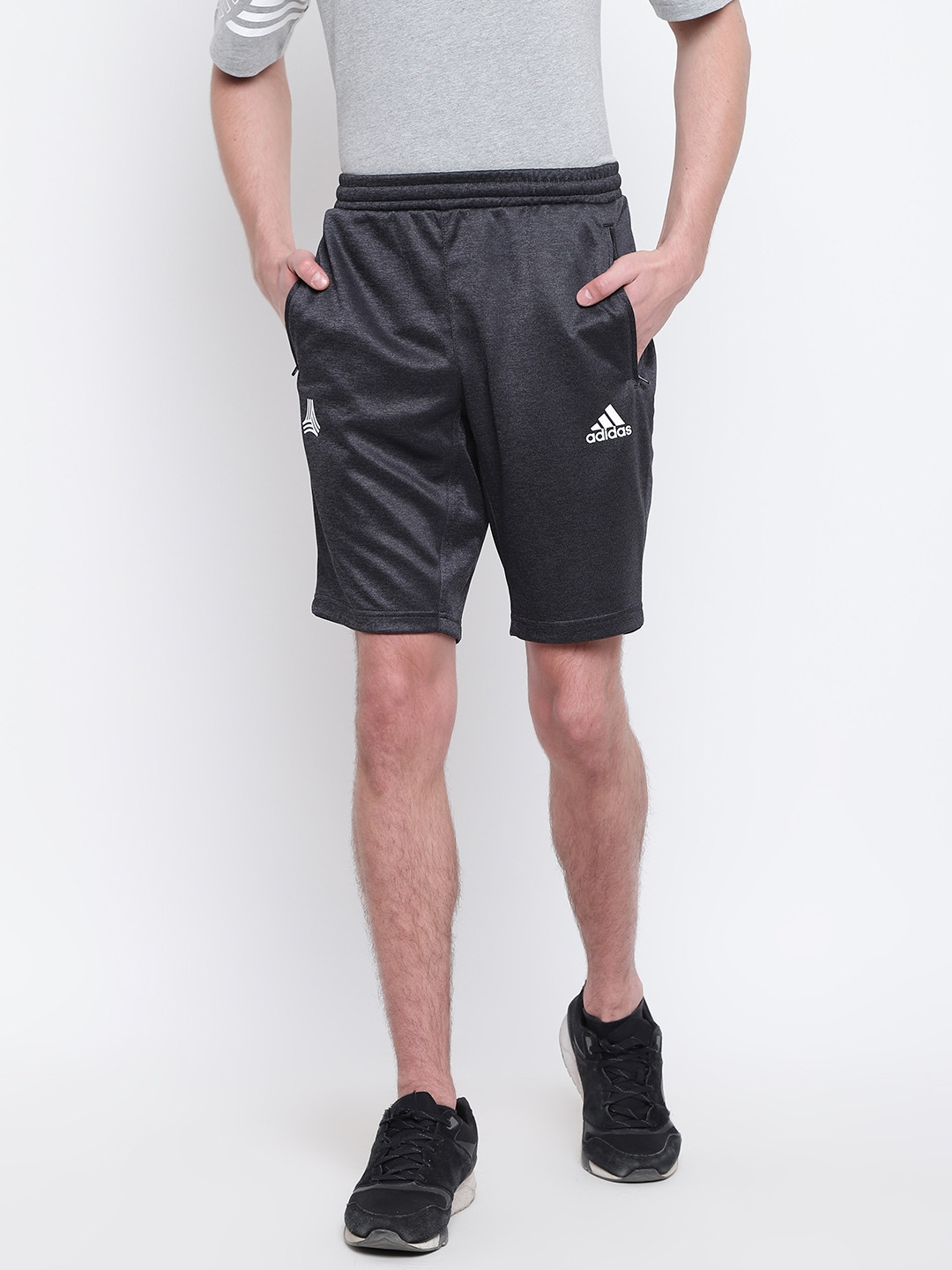 Buy ADIDAS Men Charcoal Grey Solid Tango Long Football Shorts - Shorts