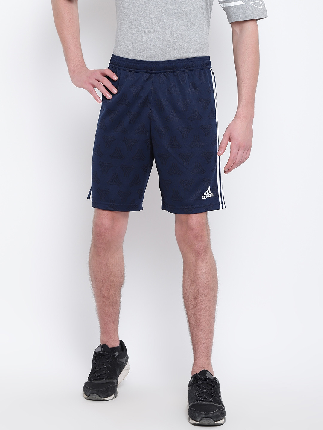 Buy ADIDAS Men Navy Blue Self Design Tango Jacquard Football Shorts