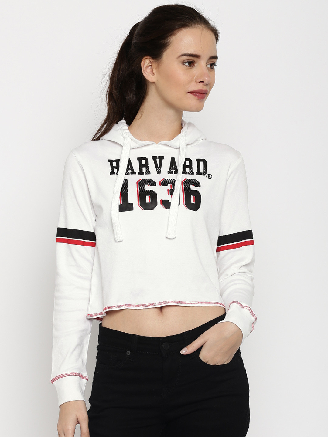 white harvard sweatshirt