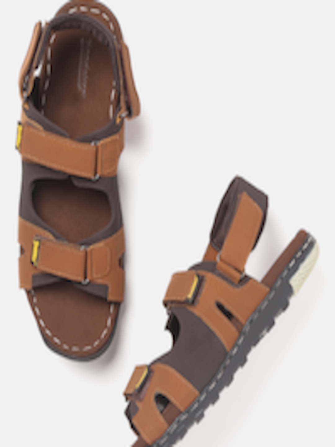 Buy Roadster Men Brown Solid Comfort Sandals - Sandals for Men 8857151 ...
