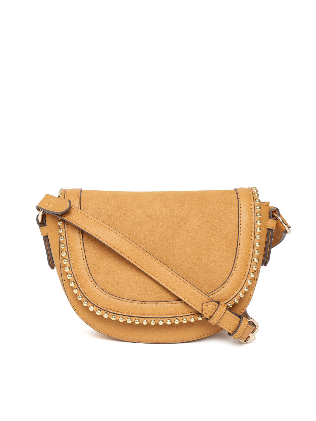 Buy Accessorize Mustard Yellow Solid Sling Bag Handbags for Women