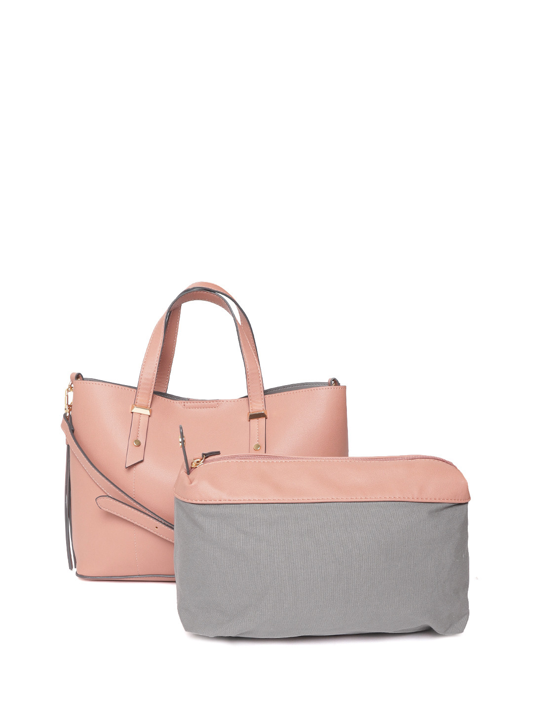 Buy Accessorize Dusty Pink Solid Shoulder Bag With Pouch Handbags for