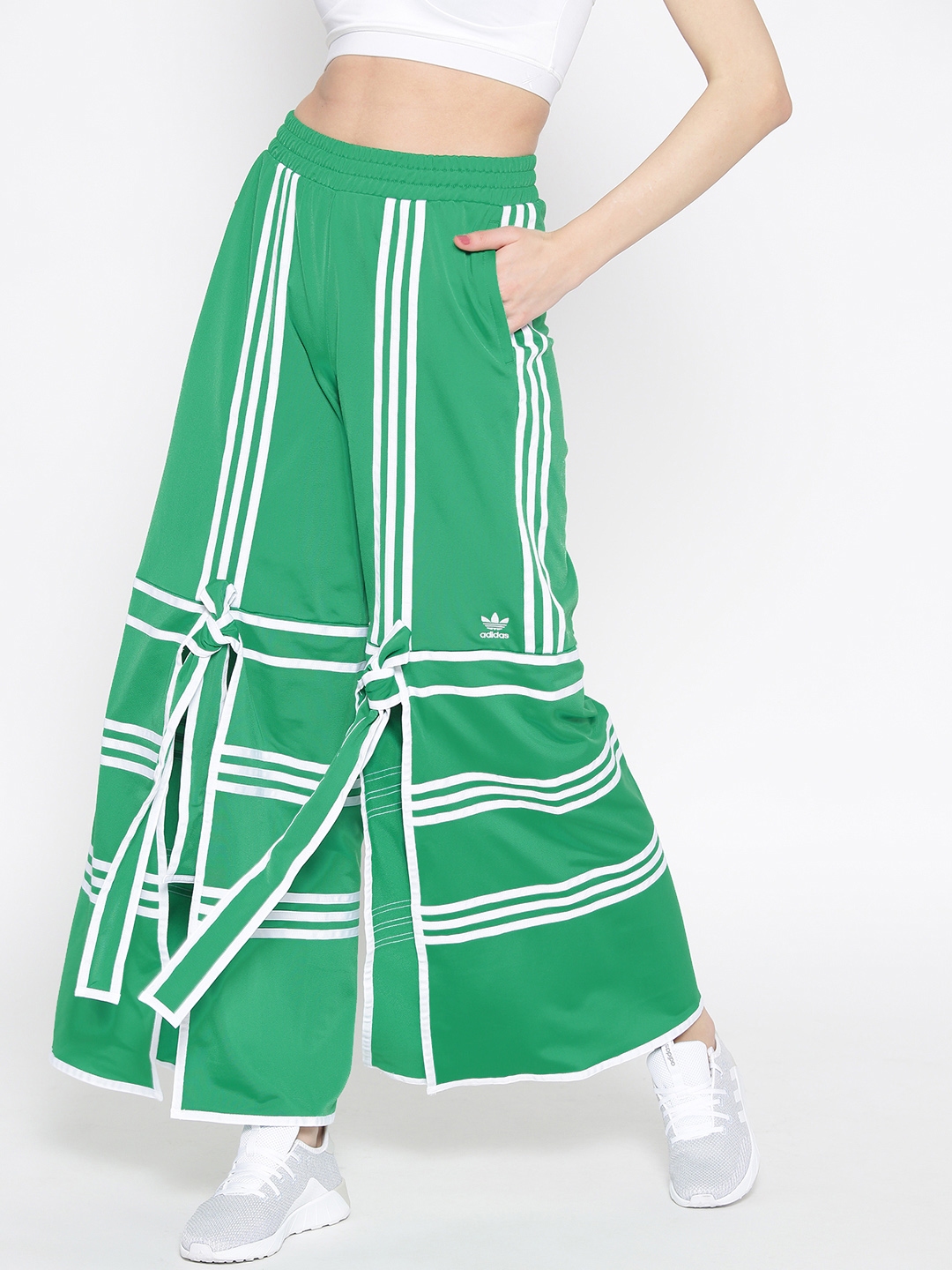 adidas track pants women green