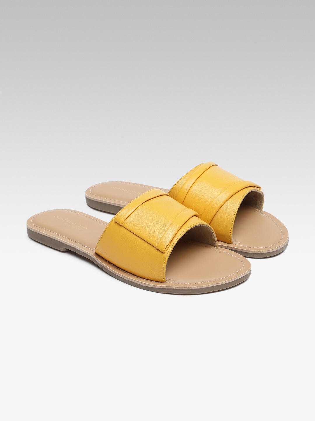 mustard pointed toe flats