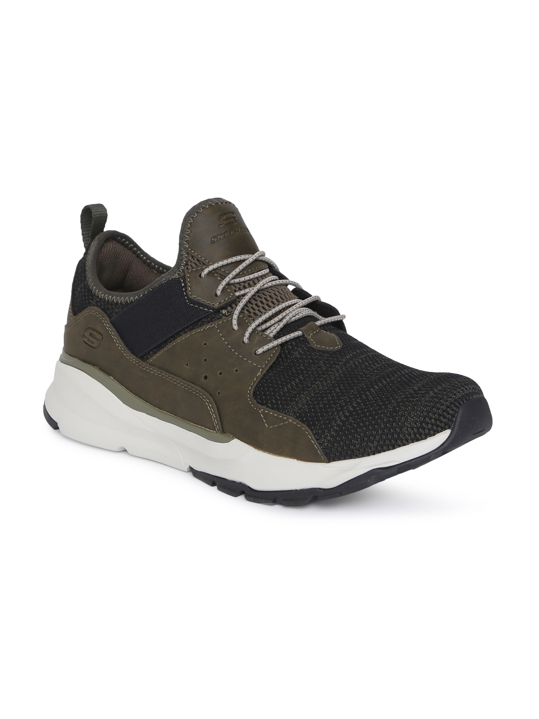 skechers lace up sneakers olive