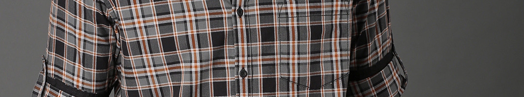 Buy Roadster Men Grey & Red Checked Casual Sustainable Shirt - Shirts ...
