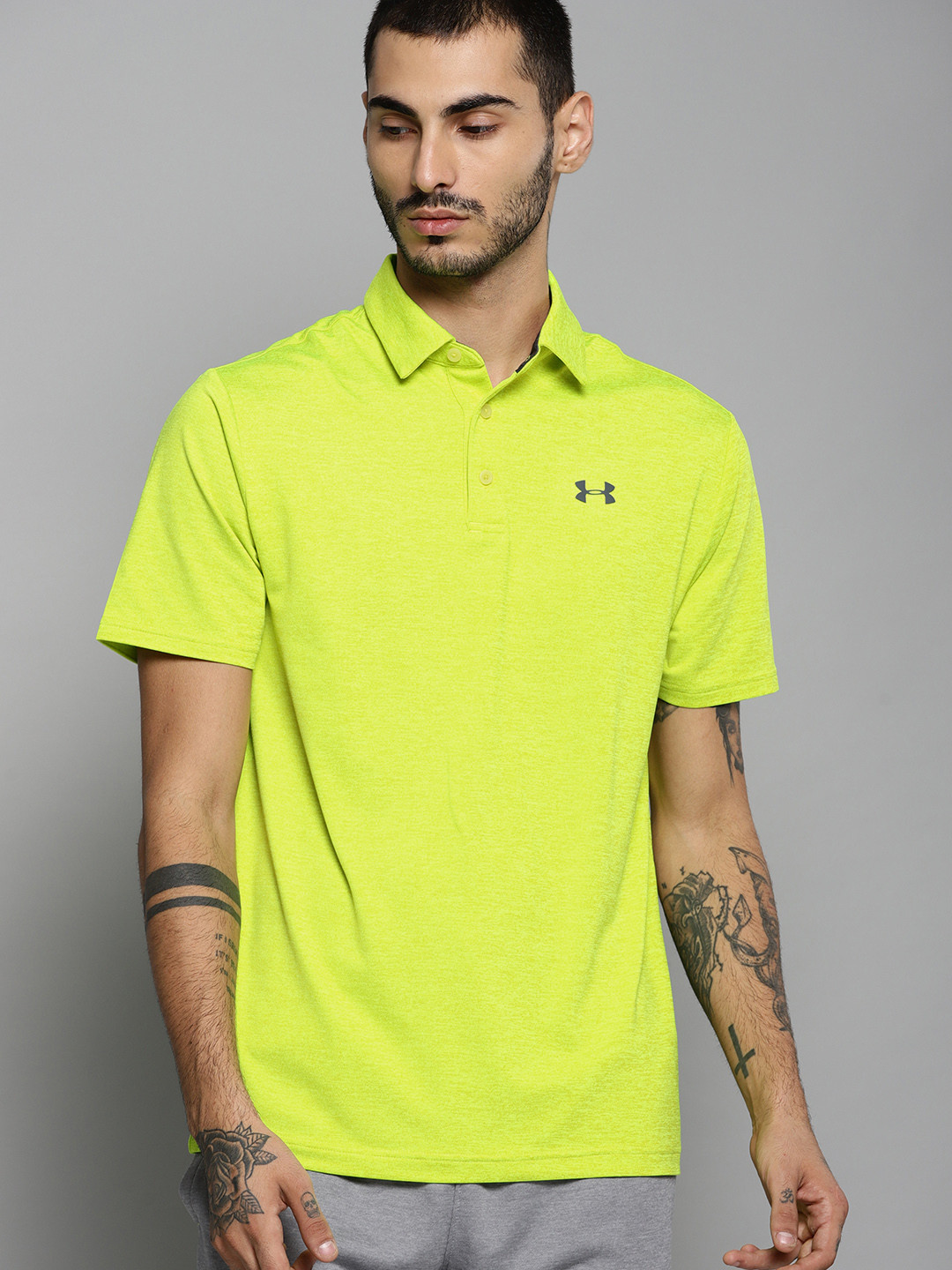 Buy UNDER ARMOUR Men Green Solid Playoff 2.0 Golf Polo T Shirt