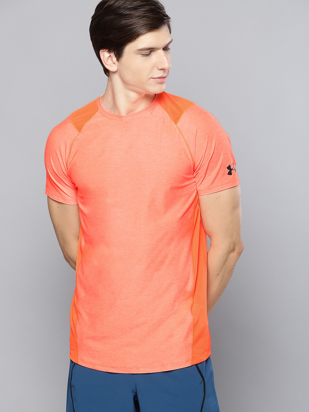 Buy UNDER ARMOUR Men Neon Orange Solid MK1 Gym T Shirt Tshirts for Men 8902977 Myntra