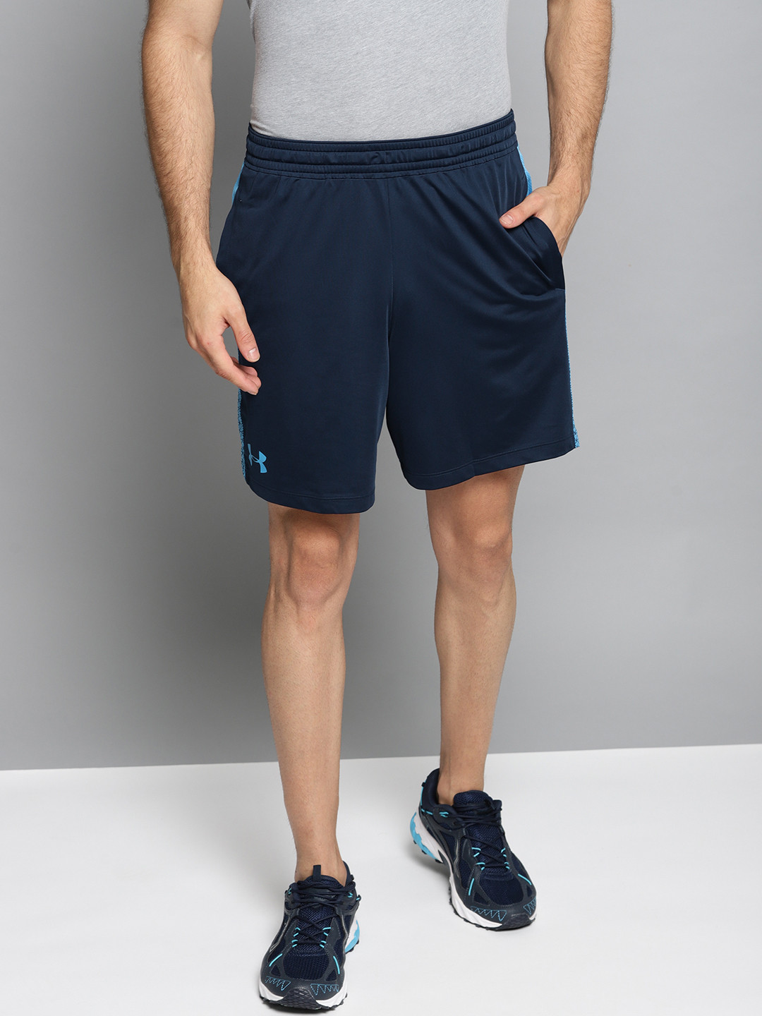 Buy UNDER ARMOUR Men Blue Solid MK 1 Inset Fade 7 Inches Sports Shorts