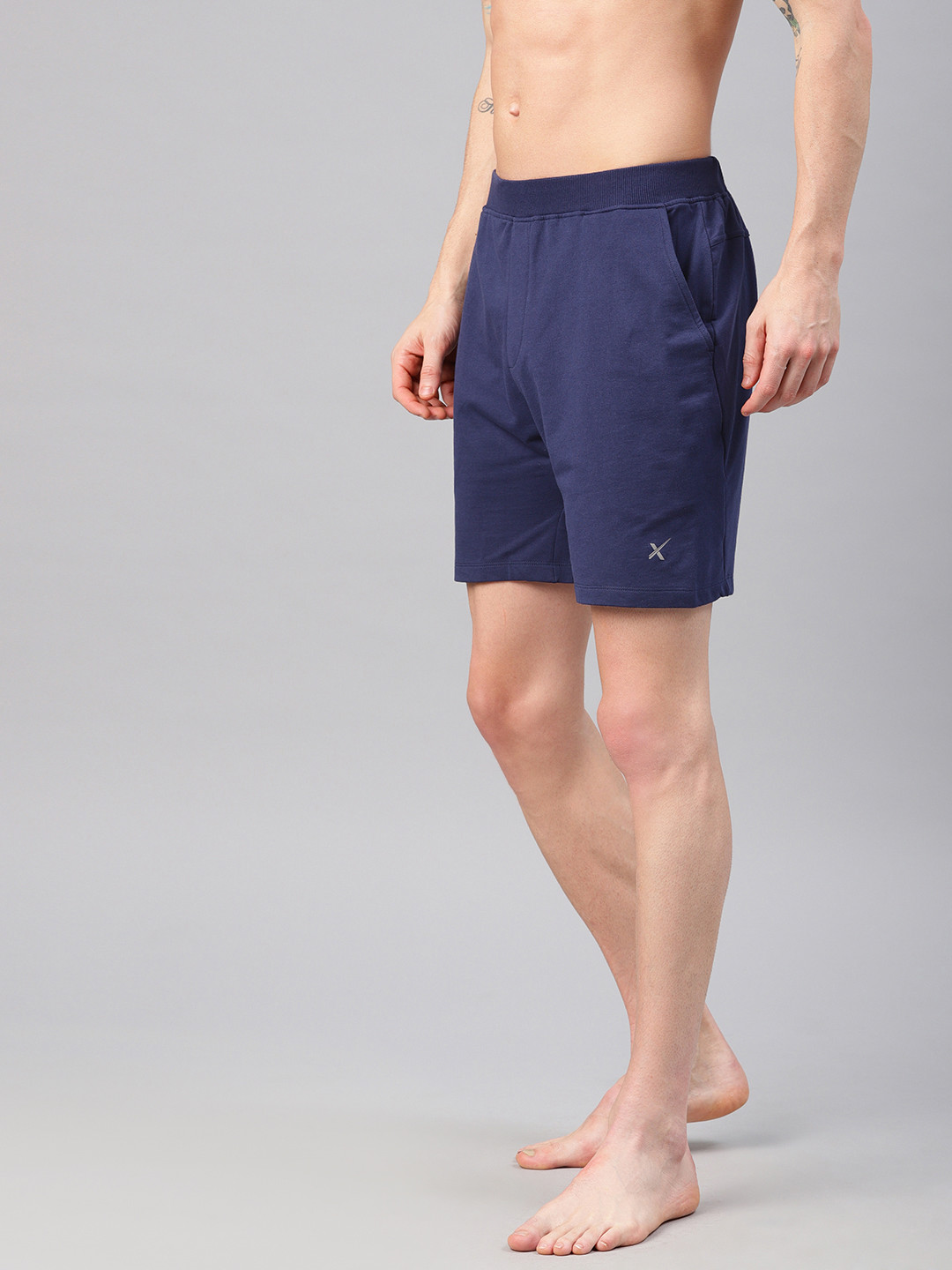 HRX by Hrithik Roshan Men Navy Blue Solid Regular Fit Yoga Shorts - Price  History