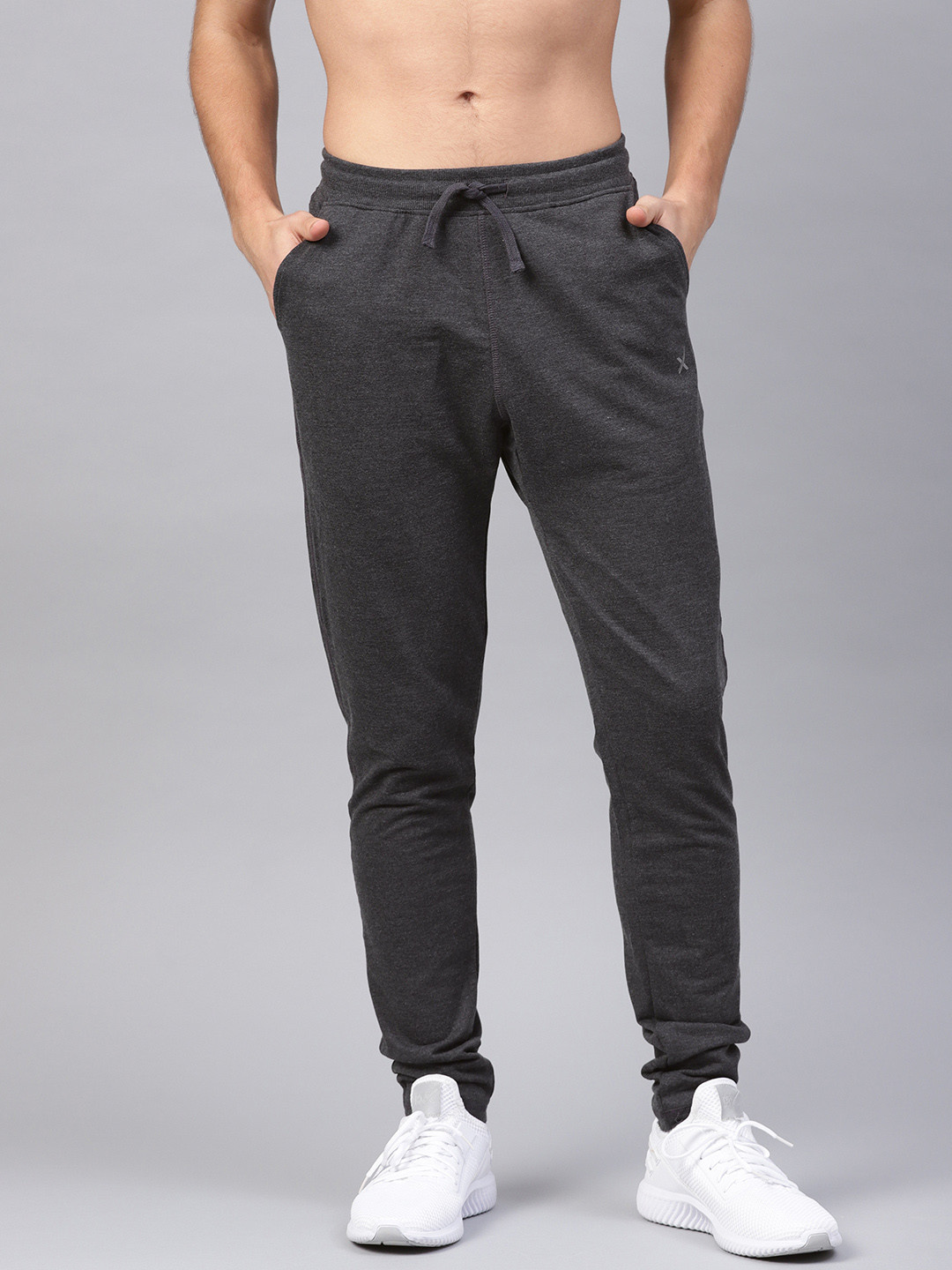 Buy HRX By Hrithik Roshan Men Charcoal Grey Solid Yoga Track Pants