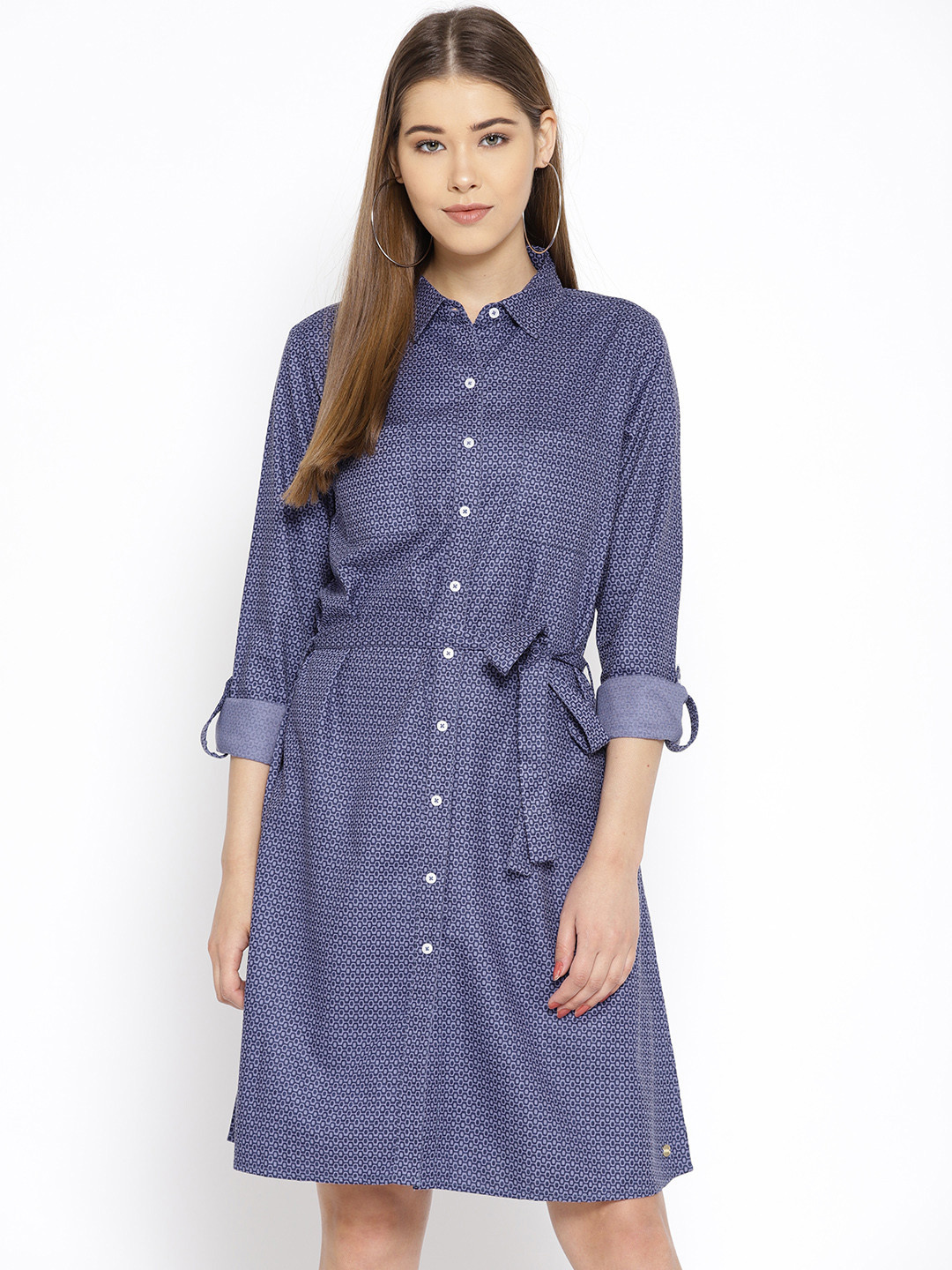 Buy U.S. Polo Assn. Women Women Blue Printed Shirt Dress Dresses for