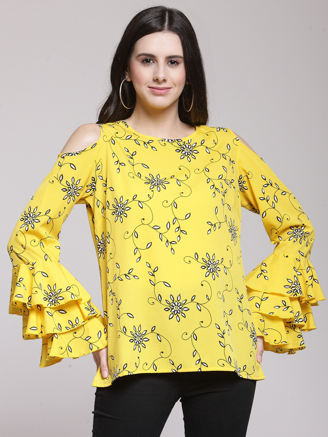 Buy PlusS Women Yellow Printed Top Tops for Women 8915449 Myntra