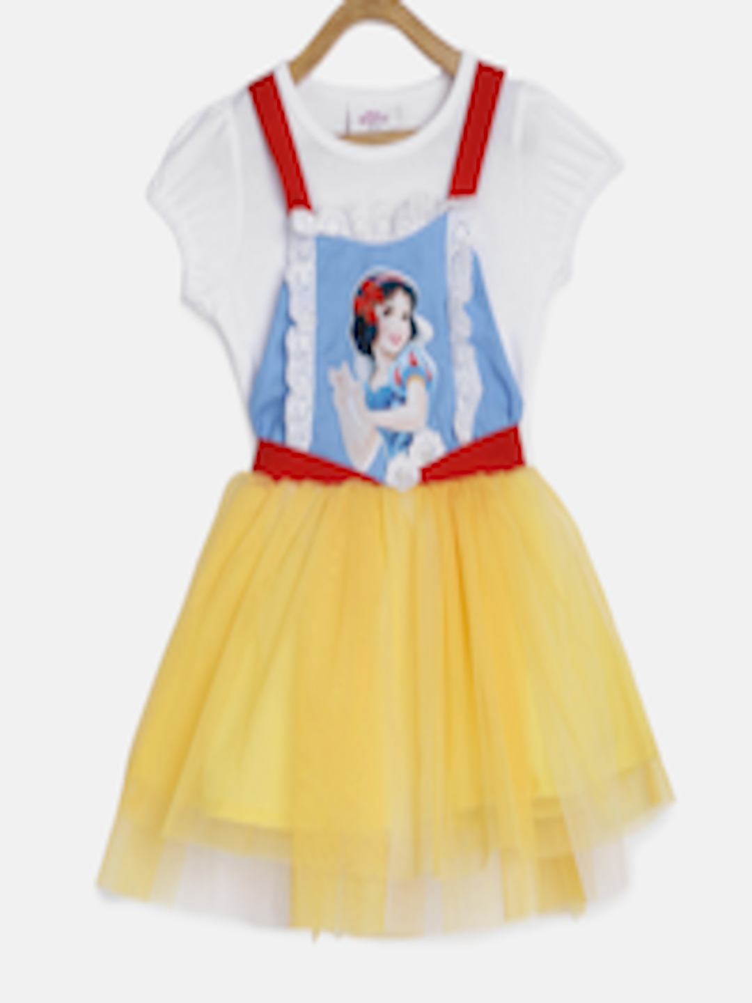 Buy Peppermint Girls Yellow & Blue DISNEY Printed Pinafore