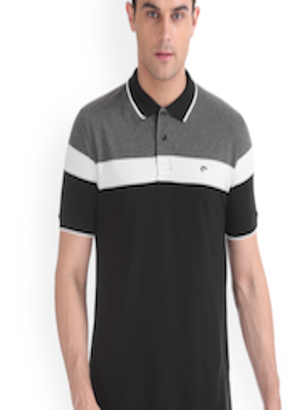 Buy Ruggers Men Grey Colourblocked Polo Collar T Shirt - Tshirts for ...