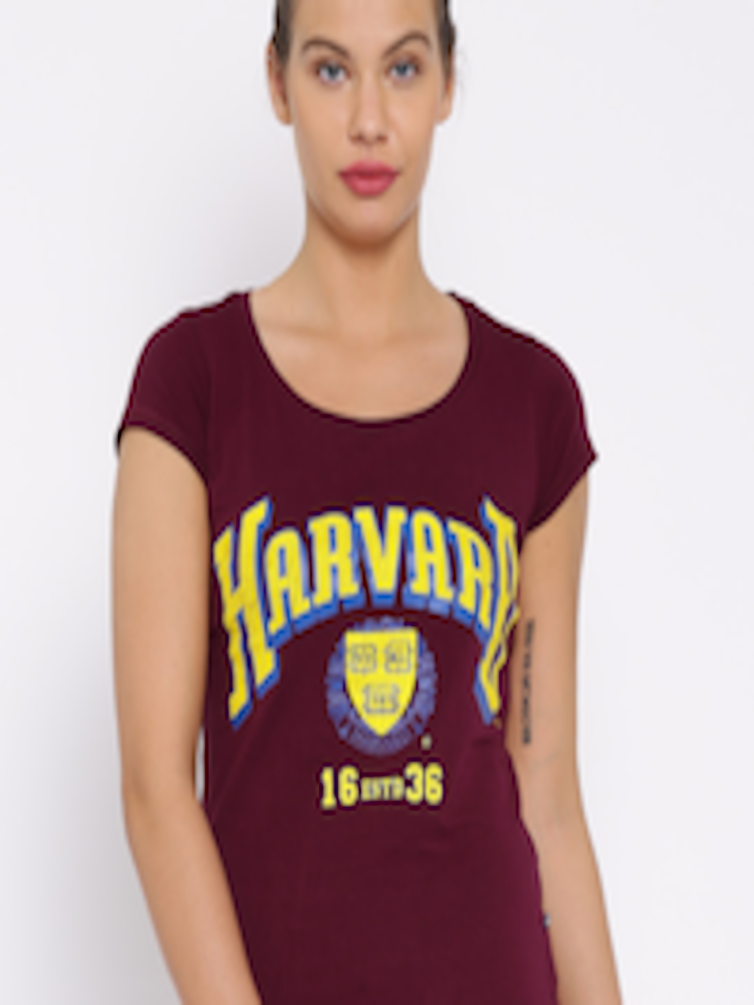 Buy HARVARD Maroon Signature Printed T Shirt - Tshirts for Women 893041 ...