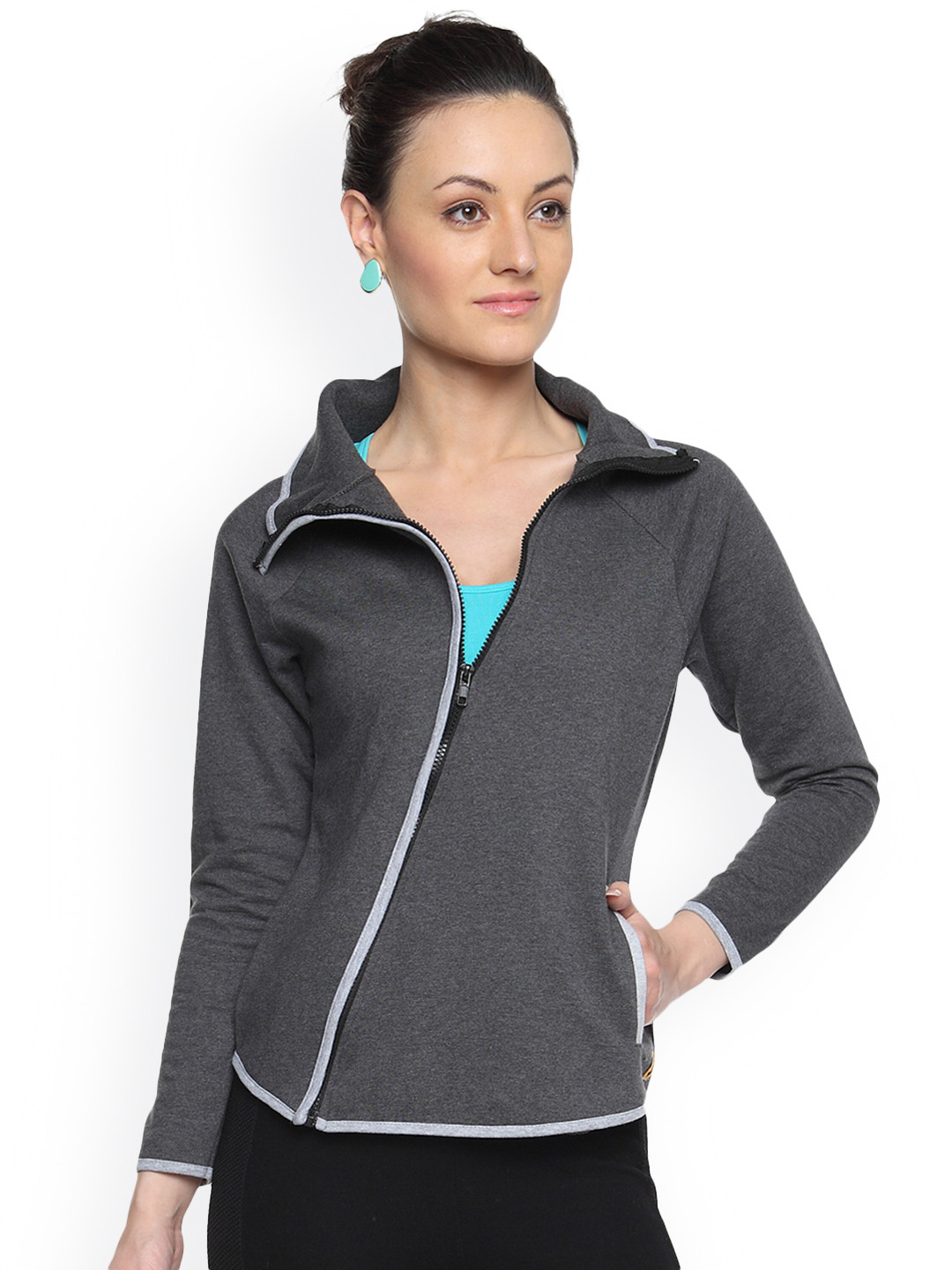 Buy Campus Sutra Grey Melange Jacket Jackets for Women 893414 Myntra