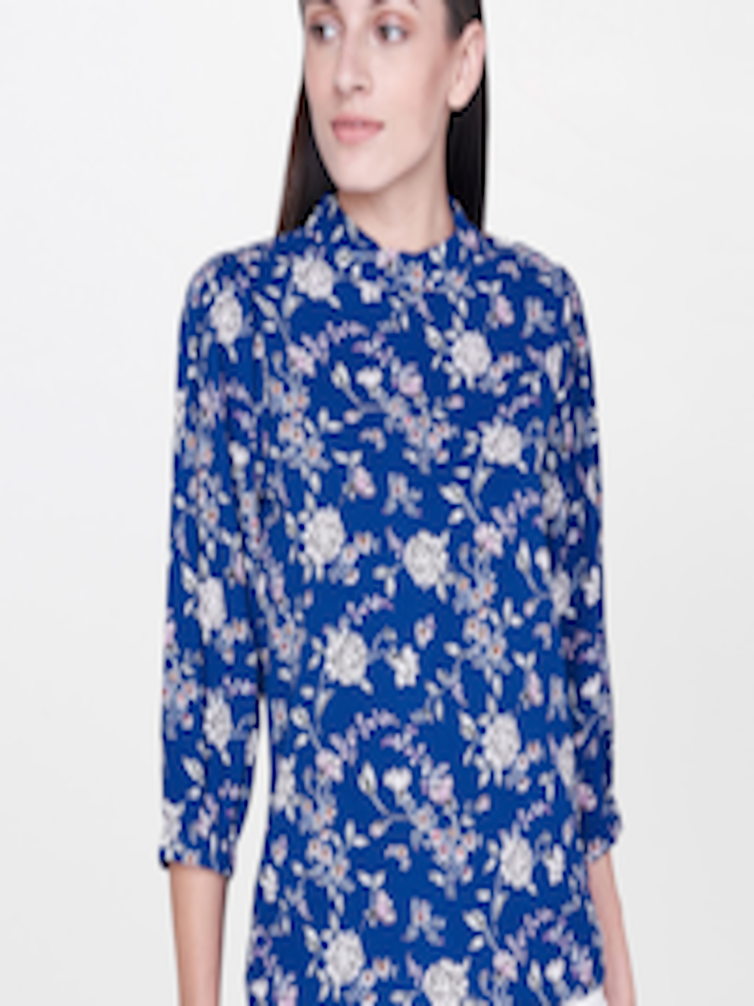 Buy AND Women Navy Blue Printed Top - Tops for Women 8934873 | Myntra