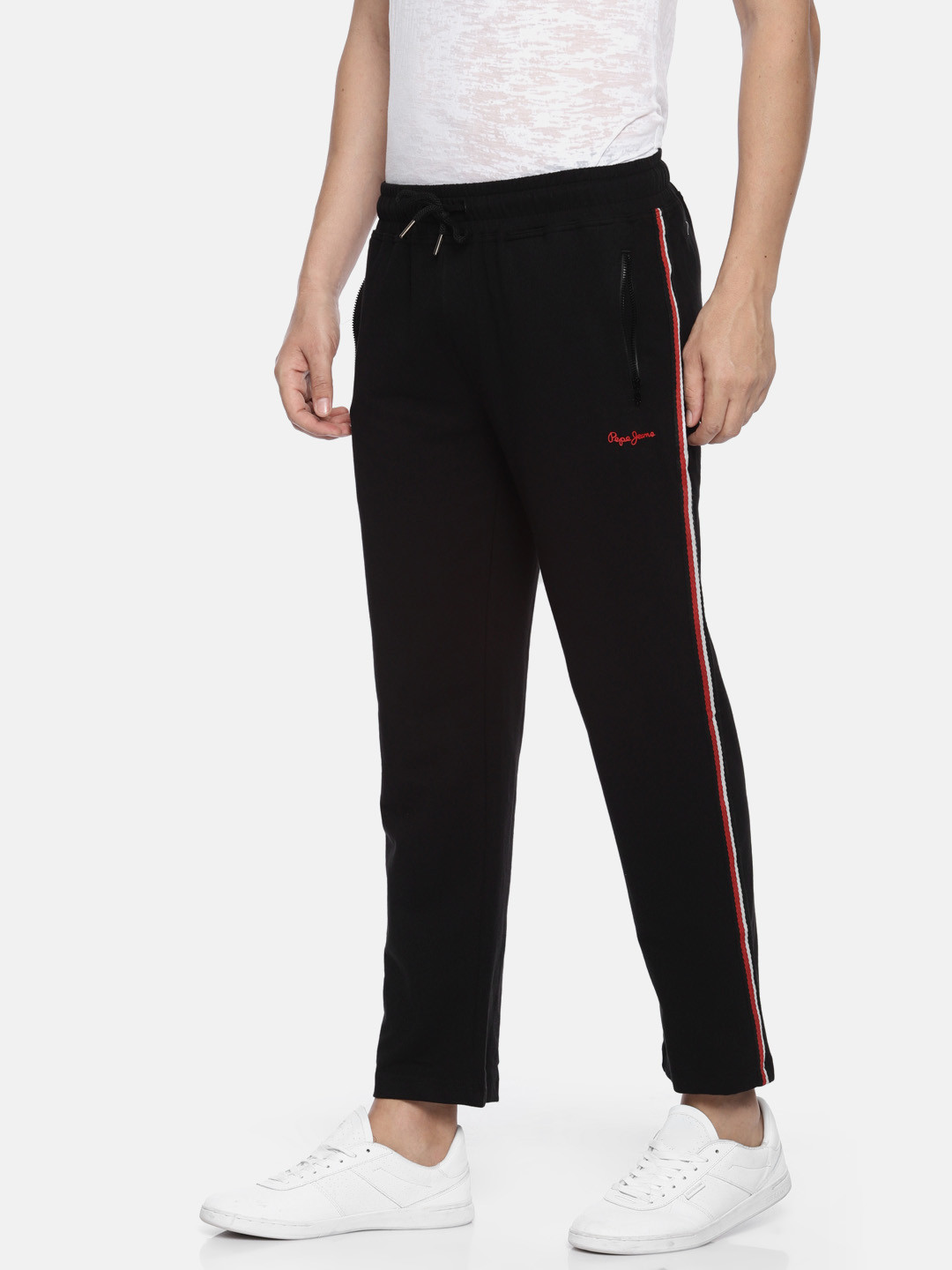 Buy Pepe Jeans Men Black Regular Fit Solid Track Pants Track Pants