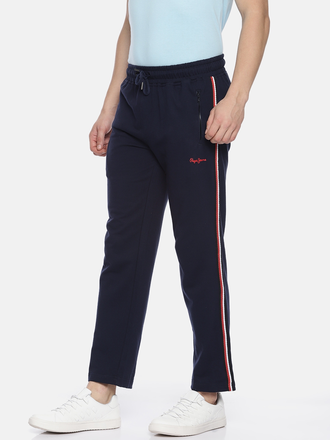 Buy Pepe Jeans Men Navy Blue Regular Fit Solid Track Pants - Track ...