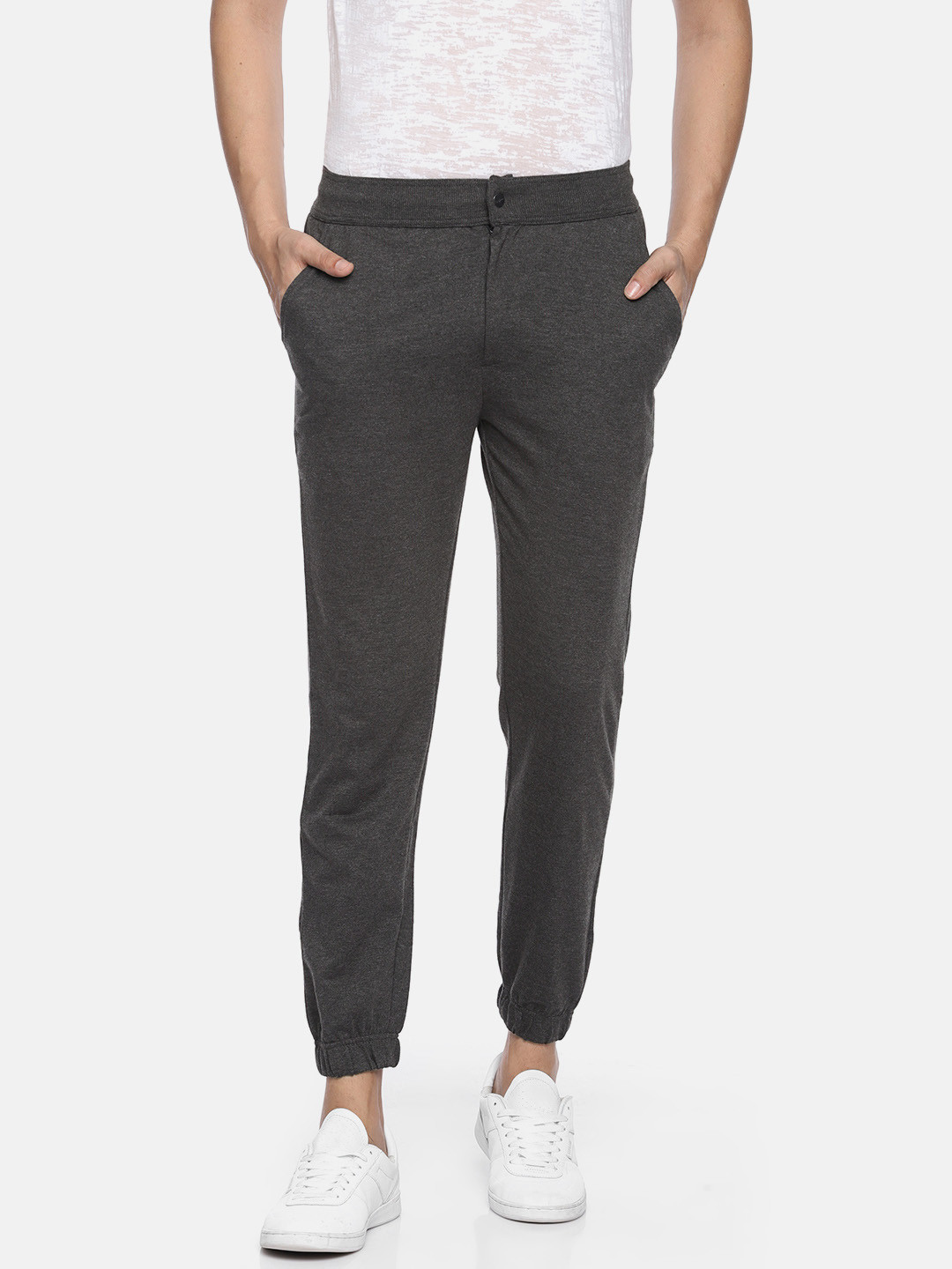 Buy Pepe Jeans Men Charcoal Grey Regular Fit Solid Athleisure Joggers